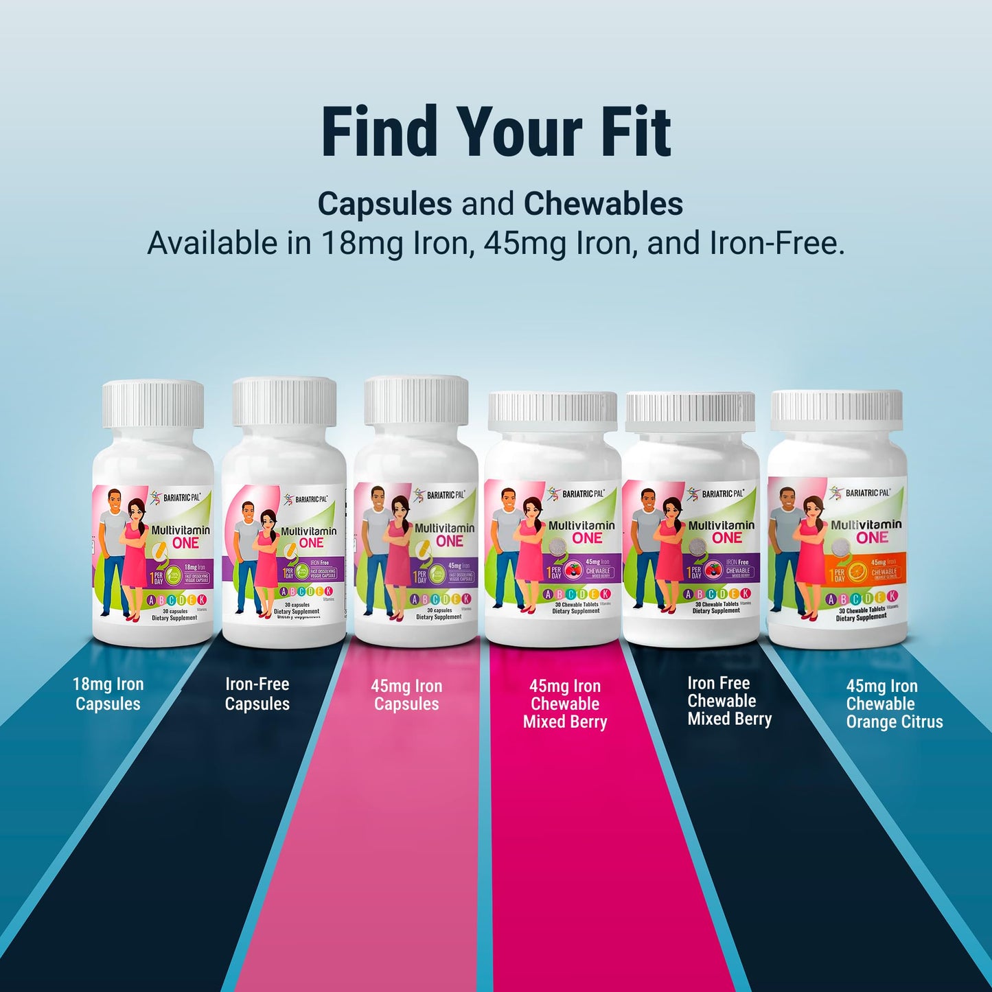 BariatricPal Multivitamin ONE — 1 Daily Capsule with 18 mg Iron | 90 Count