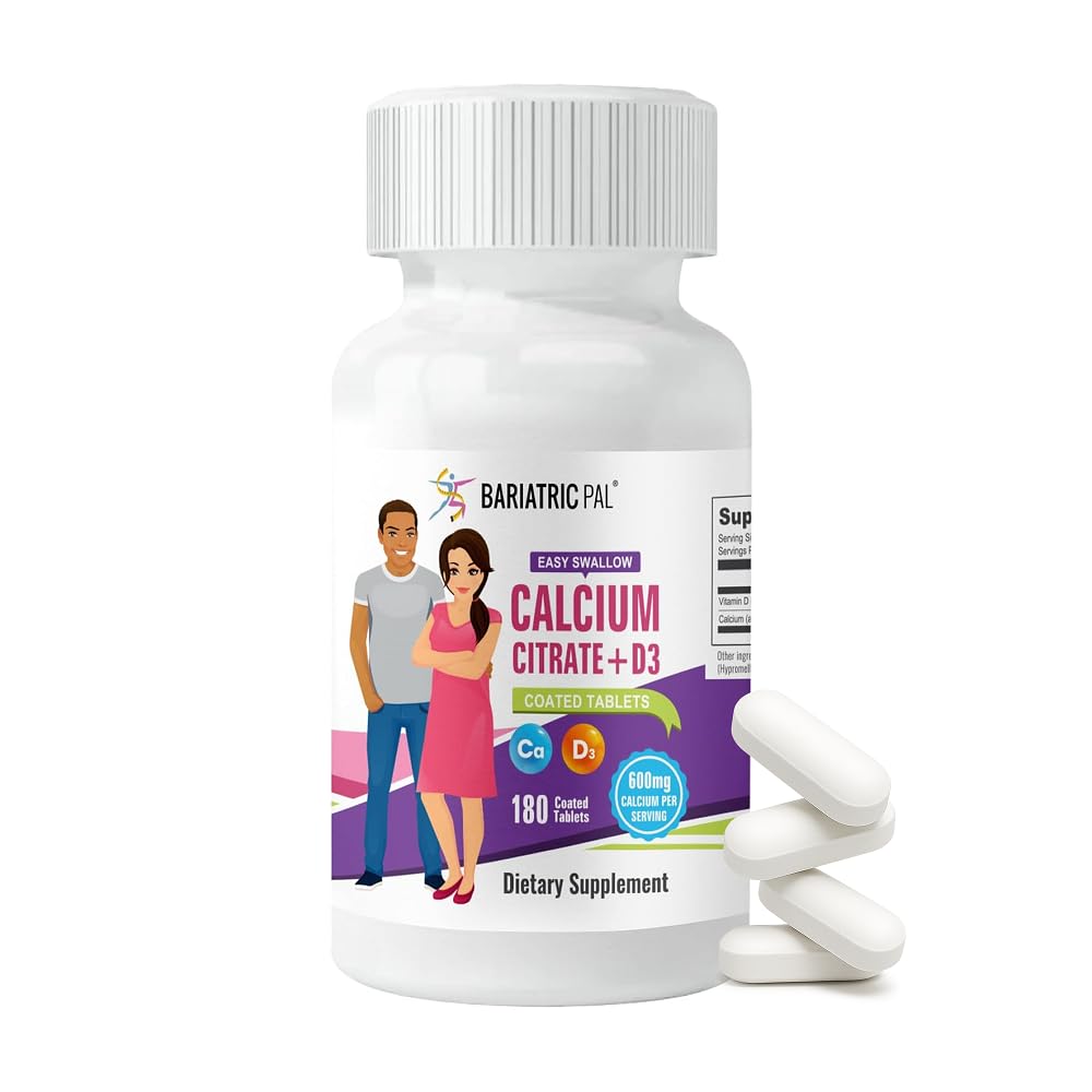 BariatricPal Easy Swallow Calcium Citrate 600mg + D3 | 30-Day Supply