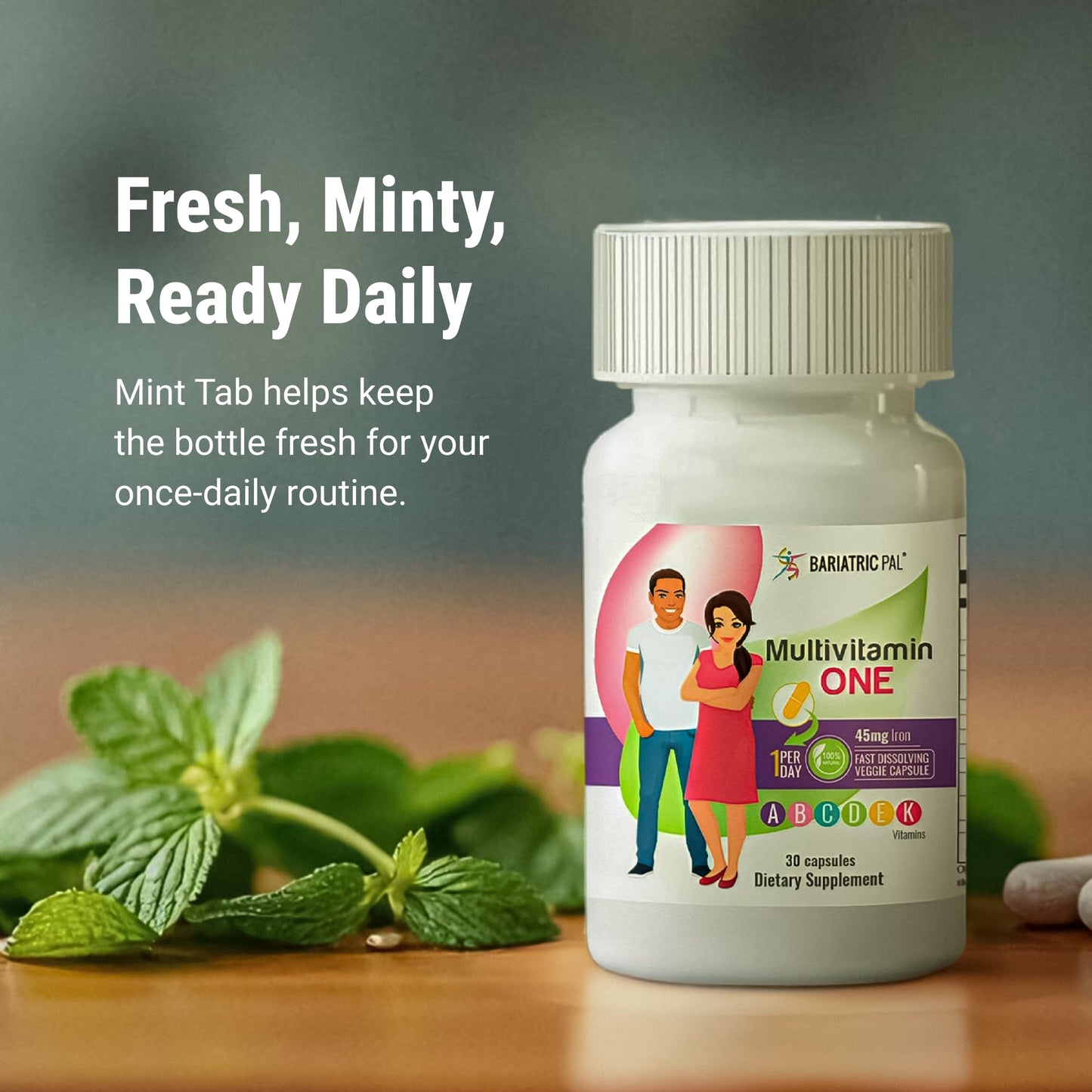 BariatricPal Multivitamin ONE 1 Per Day – Bariatric Multivitamin with Iron (30 Count)