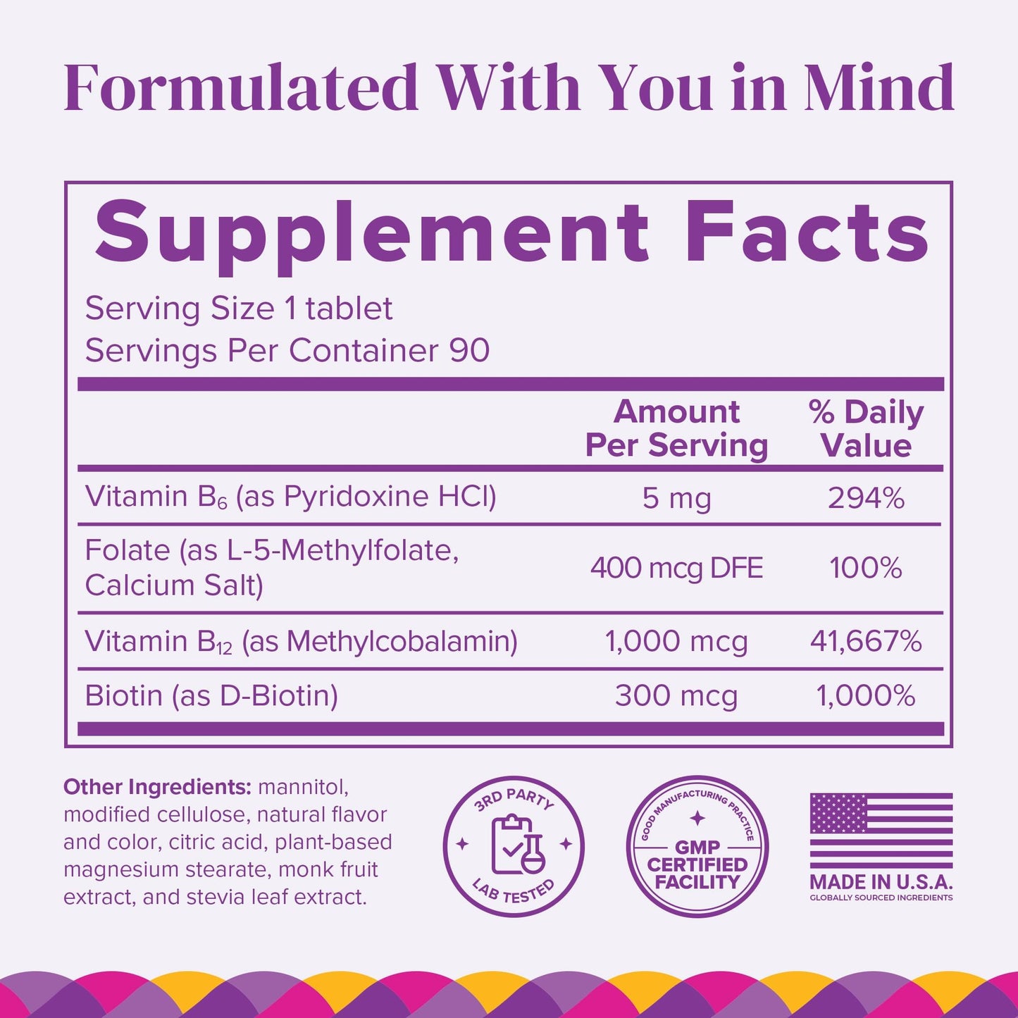 BariMelts Vitamin B12 Plus – 90 Fast-Dissolving Bariatric Tablets (3-Month Supply) | Sugar-Free for Women