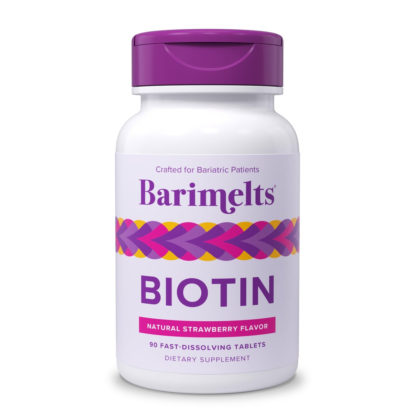 BariMelts Biotin 5000mcg – 90 Tablets (3-Month, Sugar-Free, Strawberry)