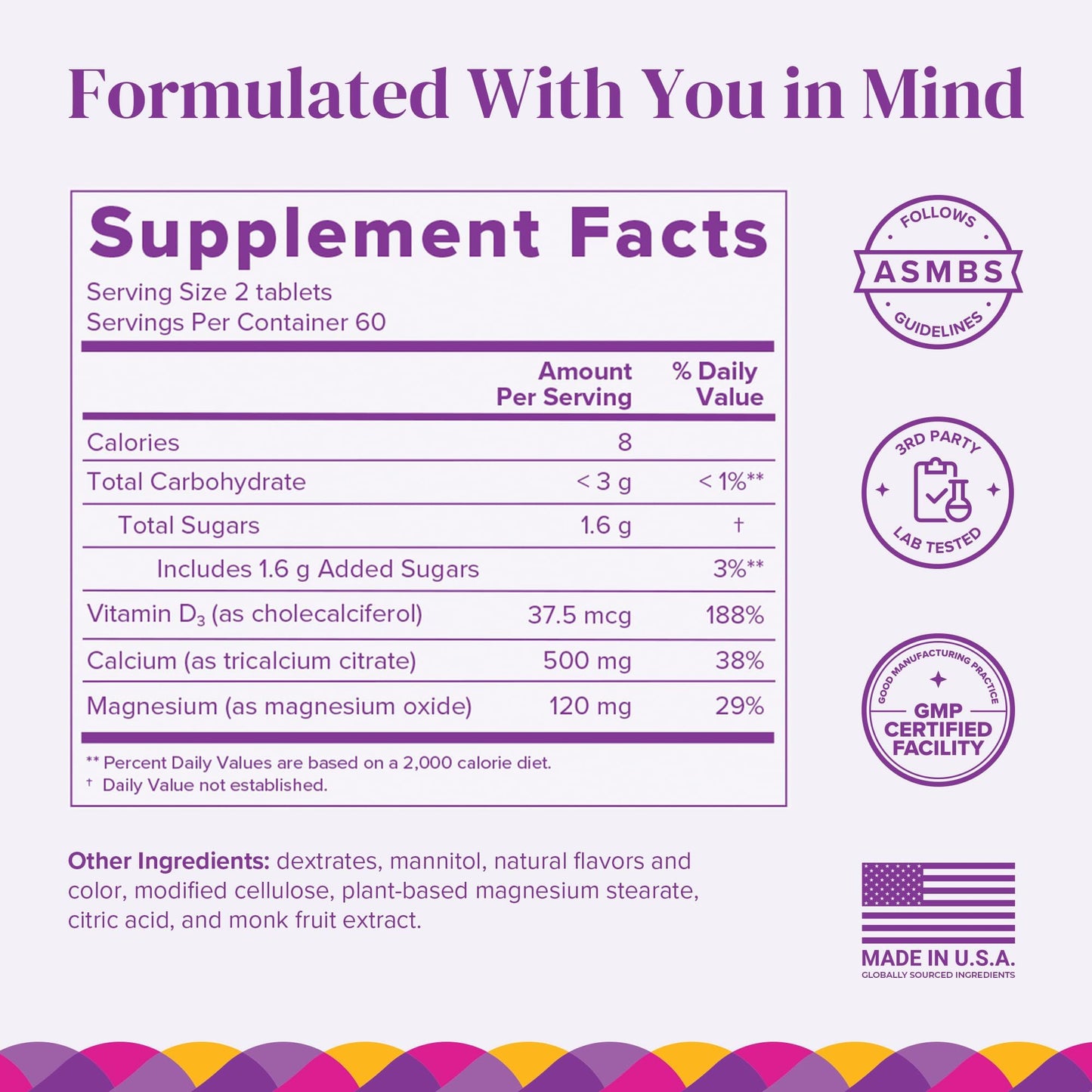 Barimelts Calcium Citrate + D3 & Magnesium — 120 Smooth-Dissolving Tablets