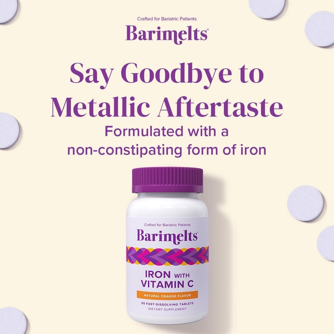 Barimelts Iron with Vitamin C | 90 Fast-Dissolving Tablets (Sugar-Free) for Women