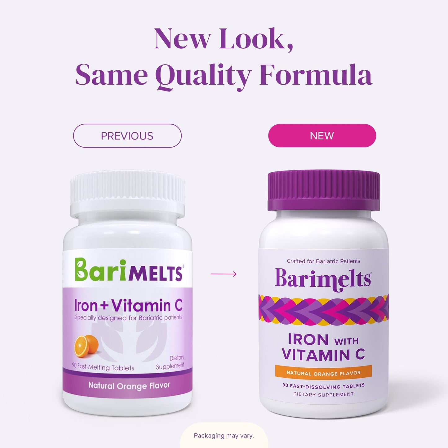 Barimelts Iron with Vitamin C | 90 Fast-Dissolving Tablets (Sugar-Free) for Women