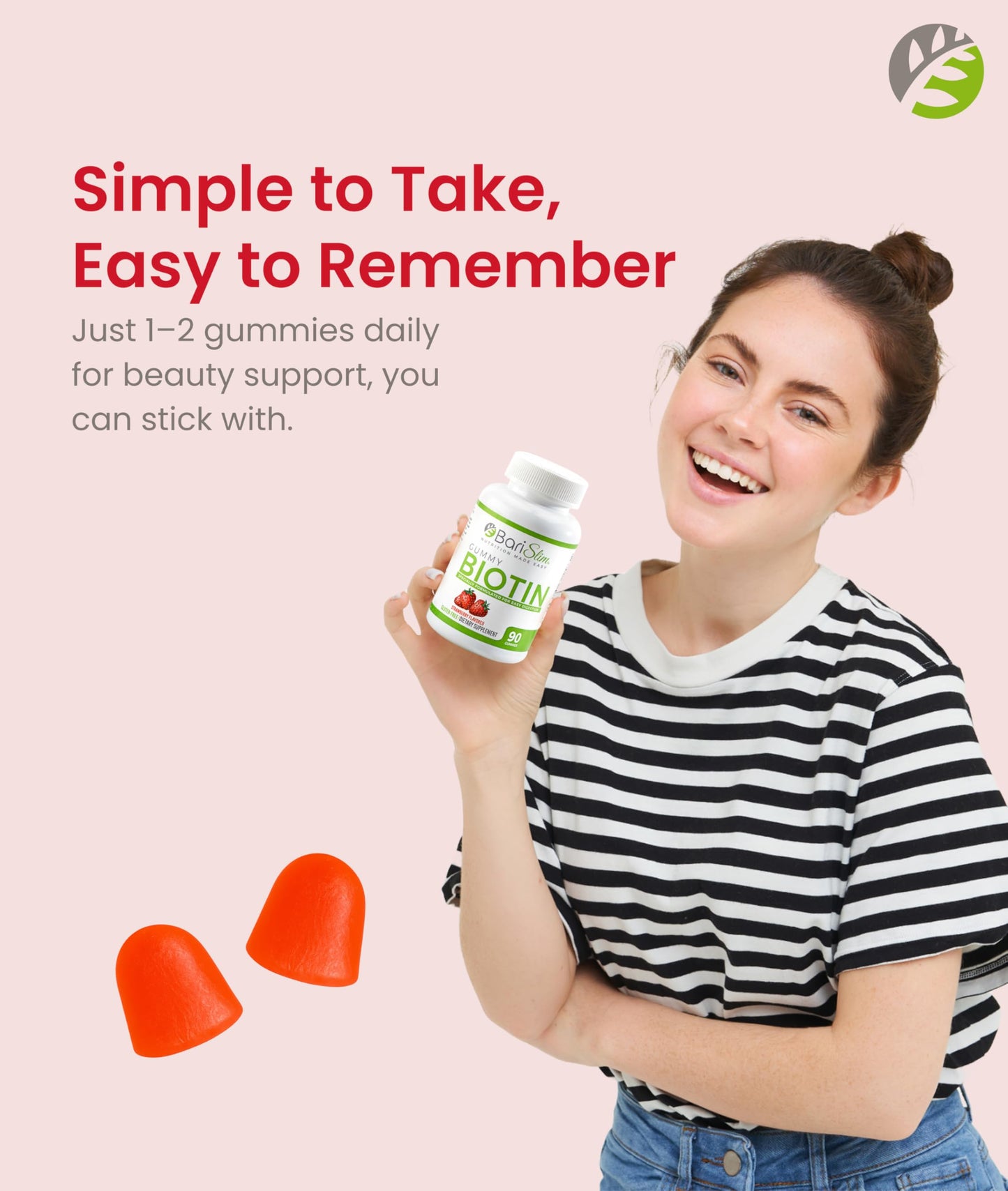 BariSlim Biotin Gummies for Bariatric Patients | 5000 mcg, Easy to Digest, 90 Chews