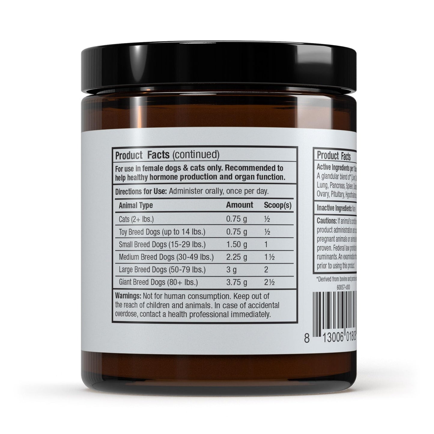 Bark & Whiskers Female Glandular Support — 4 oz (113 g), 75 Scoops, Vet-Formulated