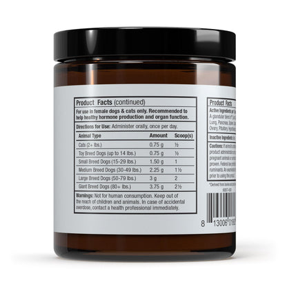 Bark & Whiskers Female Glandular Support — 4 oz (113 g), 75 Scoops, Vet-Formulated