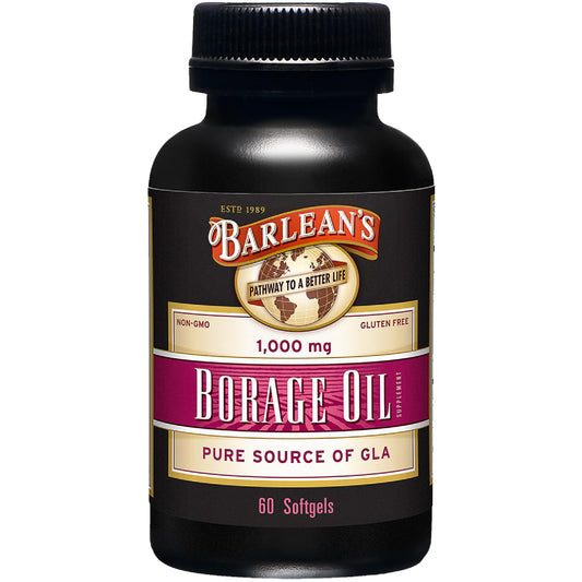 Barlean's Borage Oil Supplements – Cold-Pressed 1000 mg GLA Softgels, 60 Count BritishVita | Premium UK Vitamins & Wellness Supplements