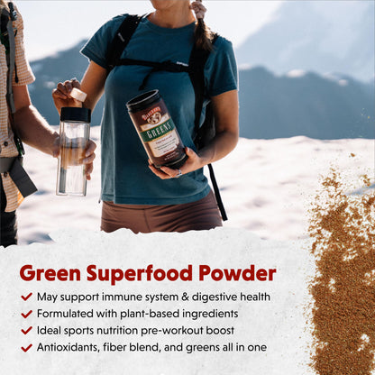 Barlean's Chocolate Greens Powder – Daily Greens Superfood, Fiber & Antioxidant Blend, 9.52 oz