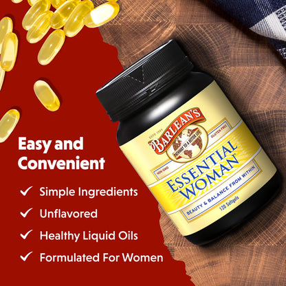 Barlean's Essential Woman: Hormone Balance with Omega 3-6-9, GLA (120 ct)