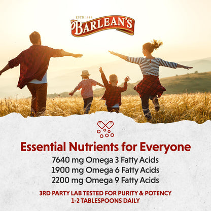 Barlean's Organic Flaxseed Oil – Cold-Pressed Vegan Omega-3, 12 oz