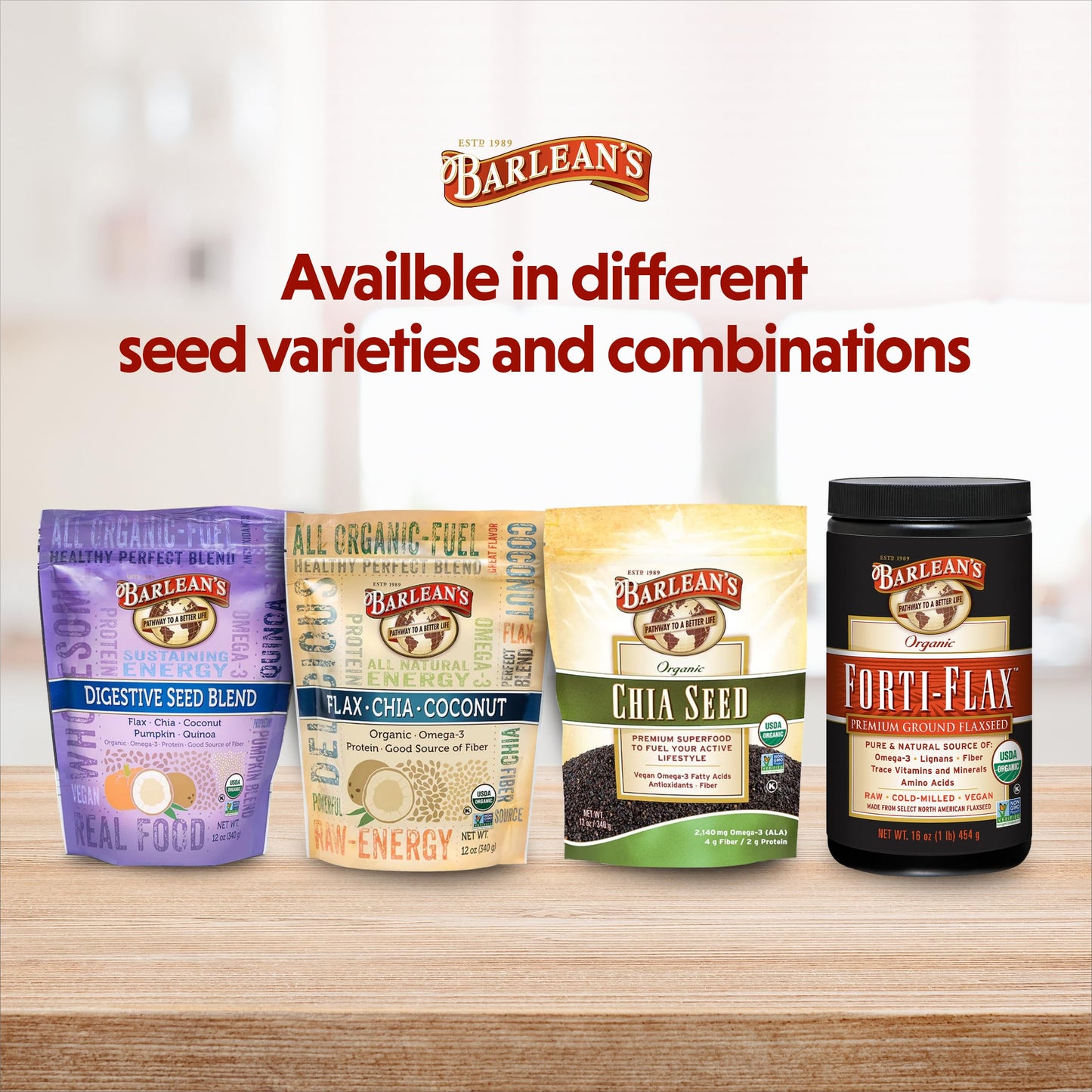 Barlean's Forti-Flax Organic Flaxseed - Ground Whole Raw Seeds, 16 oz, 2 Pack
