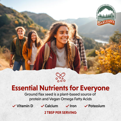 Barlean's Forti-Flax Organic Flaxseed - Ground Whole Raw Seeds, 16 oz, 2 Pack