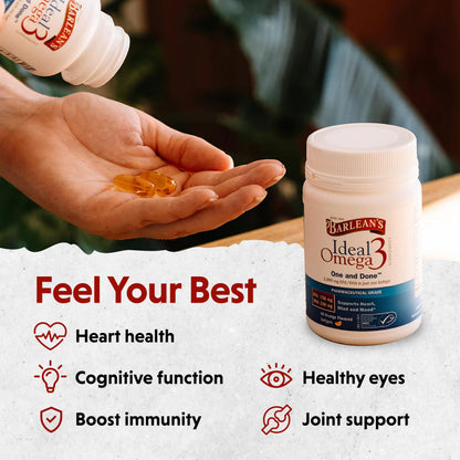 Barlean's Ideal Omega-3 Softgels 1000mg EPA/DHA – Heart Health & Mood
