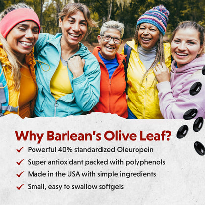 Barlean's Olive Leaf Complex Softgels – Immune Support, 90 mg Oleuropein | 60 Count