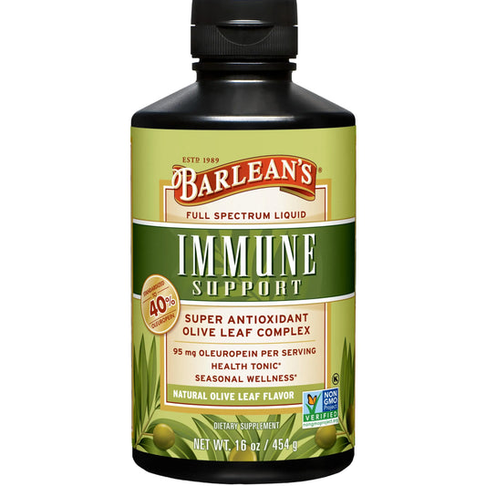 Barlean's Olive Leaf Complex Liquid Immune Support – 95 mg Oleuropein, 16 oz BritishVita | Premium UK Vitamins & Wellness Supplements