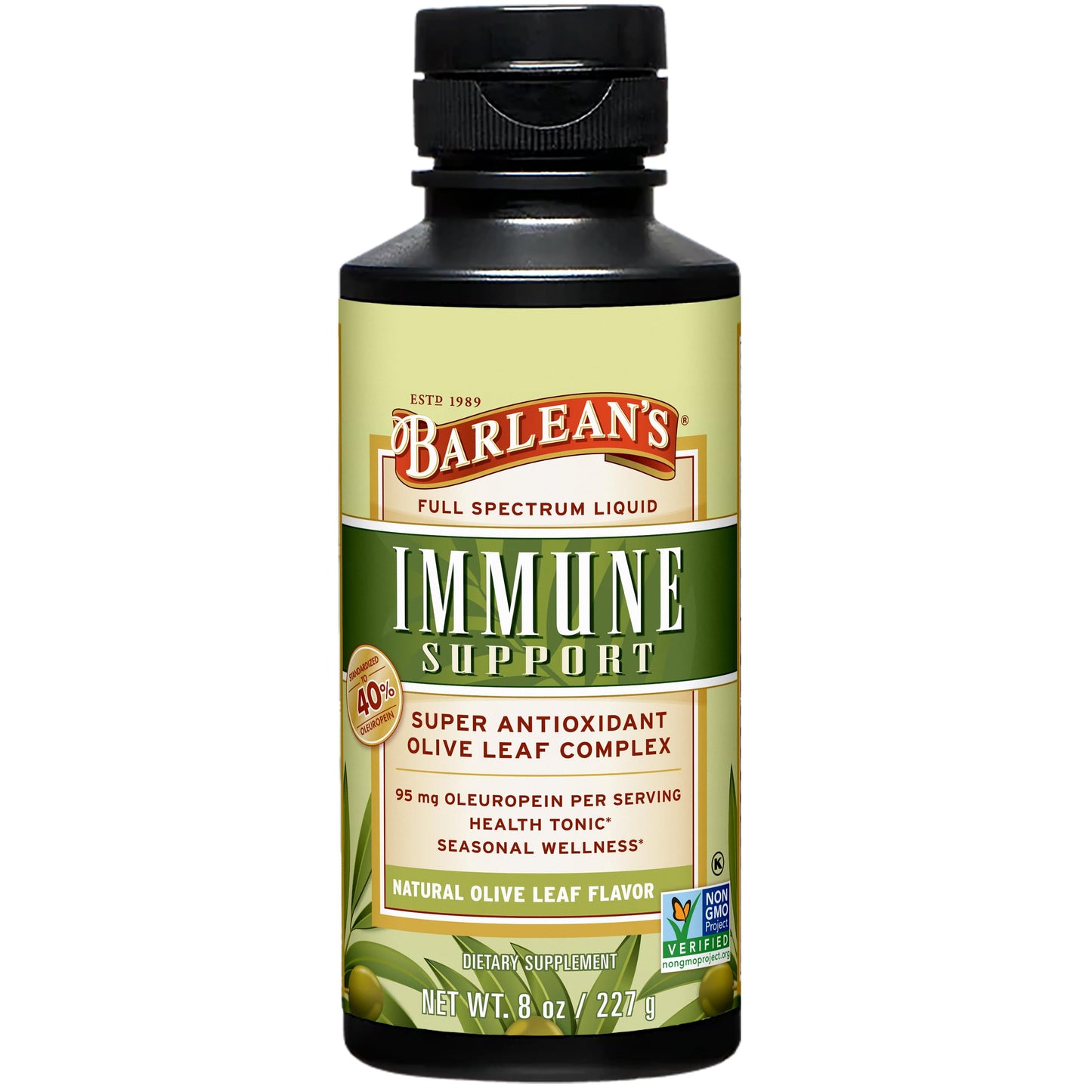 Barlean's Olive Leaf Complex Liquid Immune Support - 95 mg Oleuropein, 8 oz