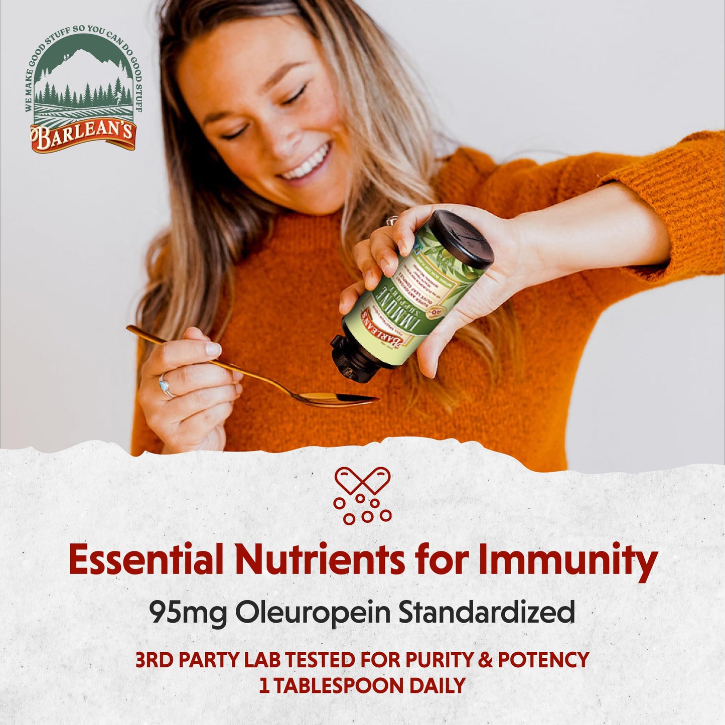 Barlean's Olive Leaf Complex Liquid Immune Support - 95 mg Oleuropein, 8 oz