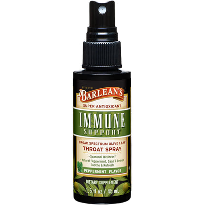 Barlean's Olive Leaf Complex Throat Spray - Immune Support, Itchy Throat Relief (1.5 oz)
