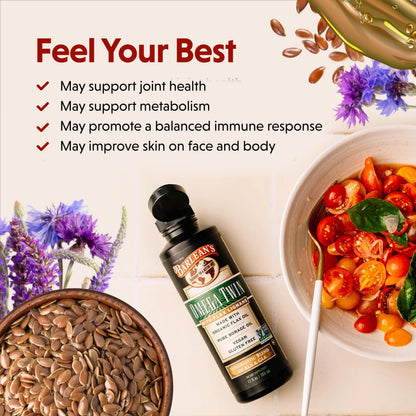 Barlean's Omega Twin Liquid Flaxseed Oil & Borage Oil with Lignans – 12 oz