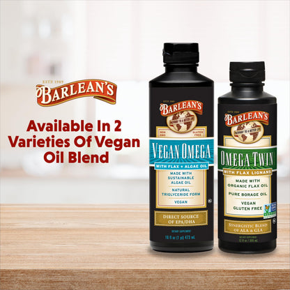 Barlean's Omega Twin Liquid Flaxseed Oil & Borage Oil with Lignans – 12 oz