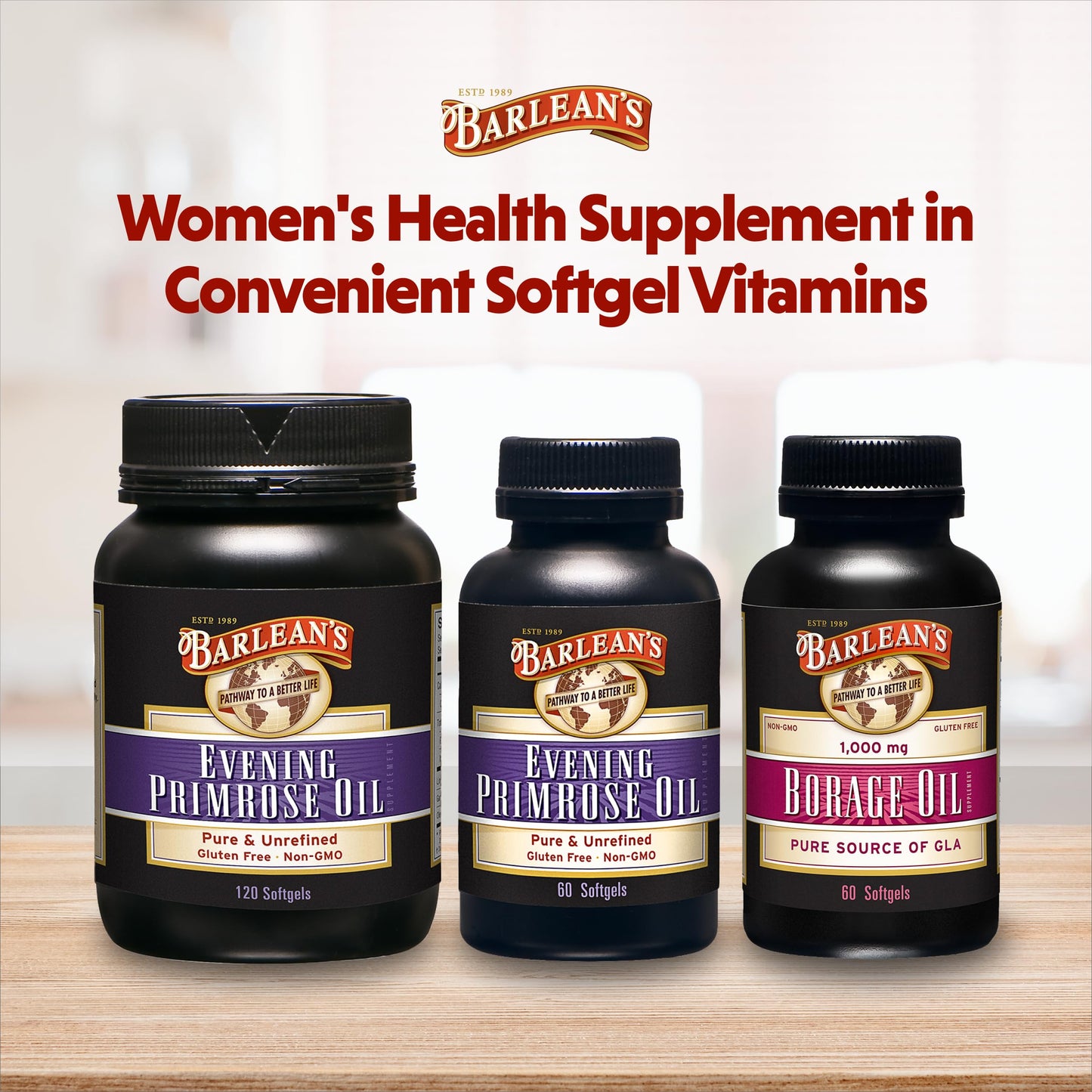 Barlean's Evening Primrose Oil Softgels with GLA - Non-GMO, Gluten-Free - 60 Softgels