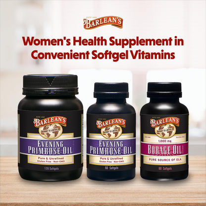 Barlean's Evening Primrose Oil Softgels with GLA - Non-GMO, Gluten-Free - 60 Softgels