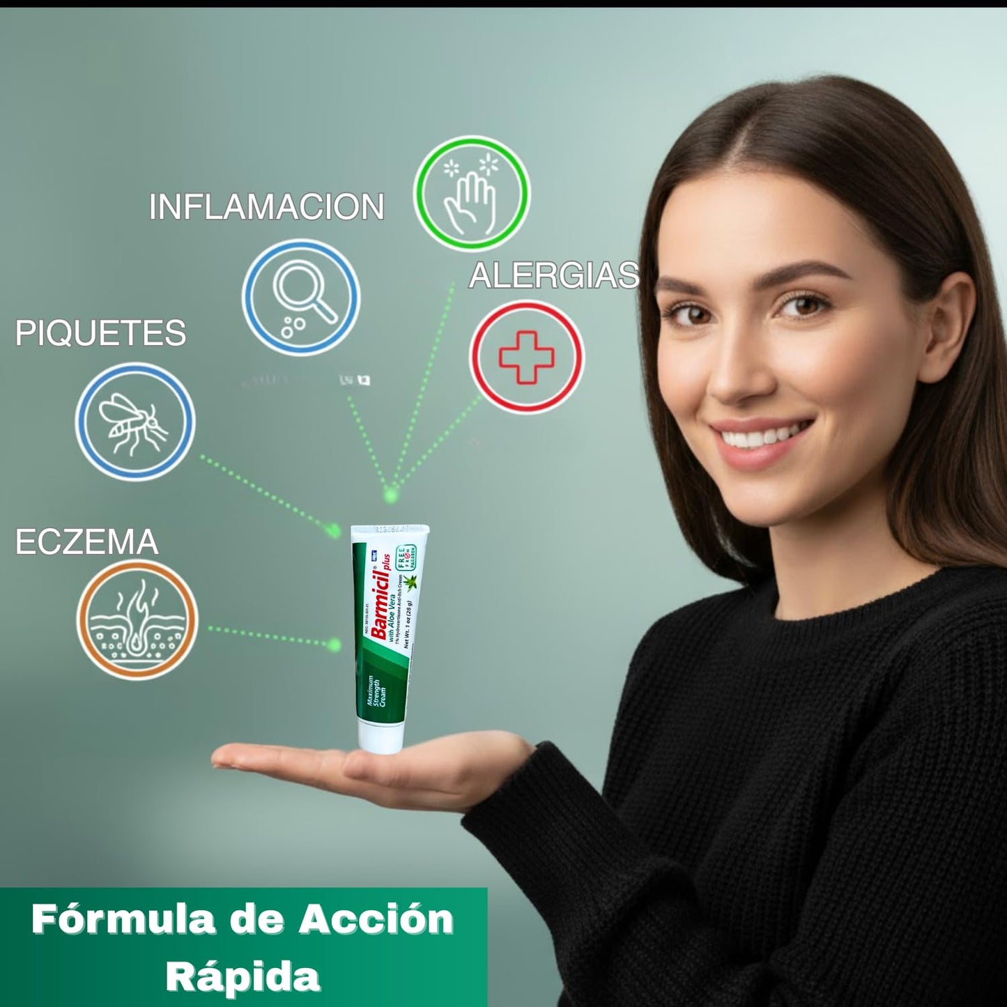 Barmicil Plus Cream 1% Hydrocortisone – Itch Relief for Skin Allergies with Aloe Vera