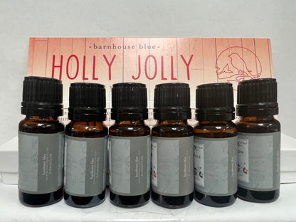Barnhouse Blue Holly Jolly Set — 6 Premium Fragrance Oils (10ml) | Almond, Chocolate, Cinnamon, Musk, Pine Needle, Pumpkin