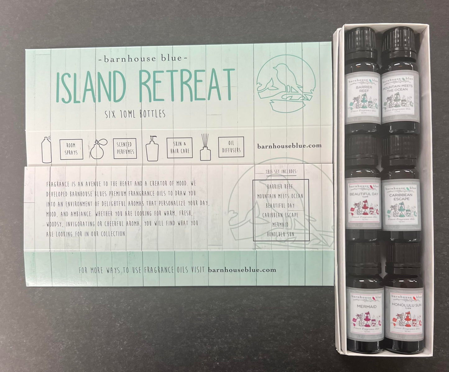 Barnhouse Blue Island Retreat: 6 Premium Fragrance Oils (10ml)