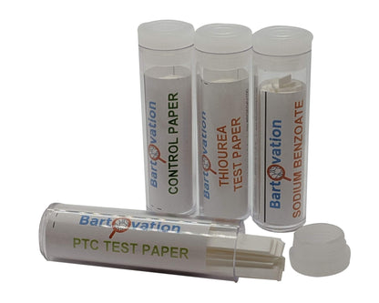 Bartovation Super Taster Test Genetics Lab Kit with Instructions, Phenylthiourea (PTC), Sodium Benzoate [Each Vial Includes 100 Paper Strips]