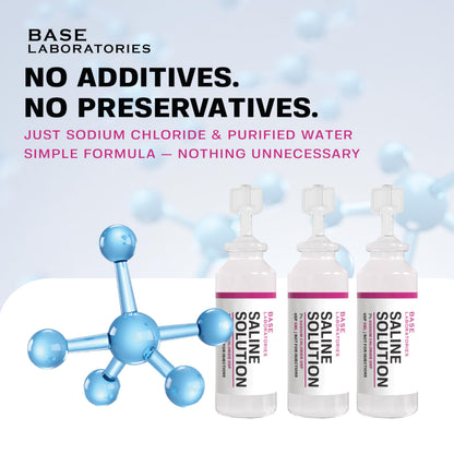 BASE LABORATORIES 7% Saline Solution for Nebulizers – 25 x 5ml Vials for Inhalation & Nasal Irrigation