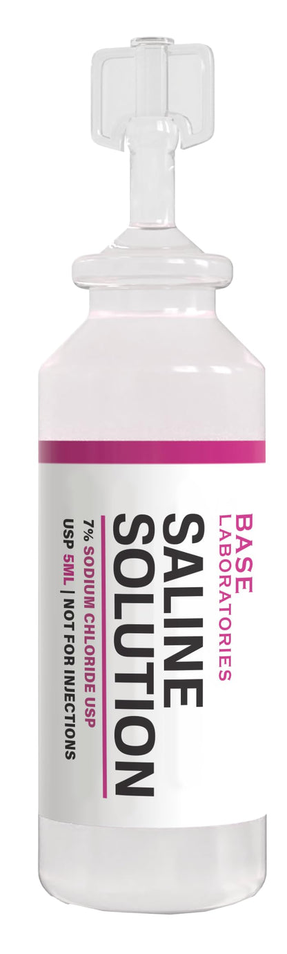 BASE LABORATORIES 7% Saline Solution for Nebulizers – 25 x 5ml Vials for Inhalation & Nasal Irrigation