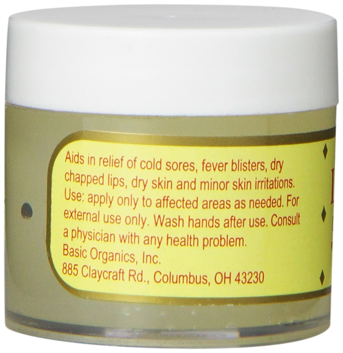 Basic Brands L-Lysine Lip Ointment with Camphor & Menthol — 0.875 oz | Basic Organics