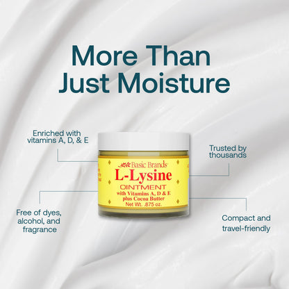 Basic Brands L-Lysine Lip Ointment with Camphor & Menthol — 0.875 oz | Basic Organics