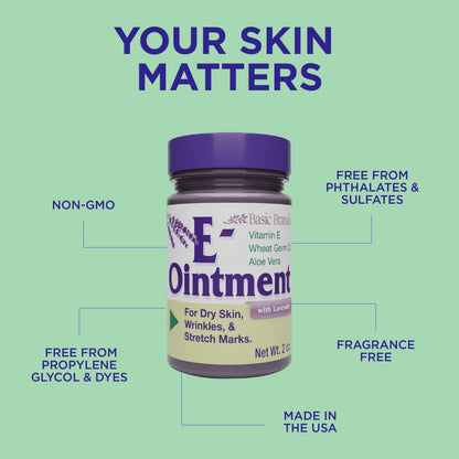 Basic Brands Vitamin E Ointment Lavender 2 oz | Skin Repair & Hydration
