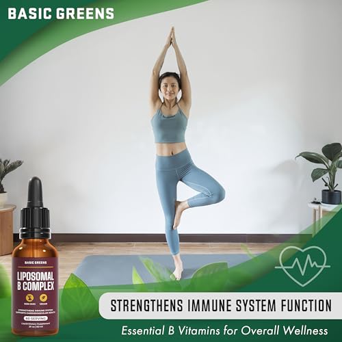 BASIC GREENS Liposomal B Vitamins Liquid – High Absorption, Vegan, Non-GMO, 2 fl oz