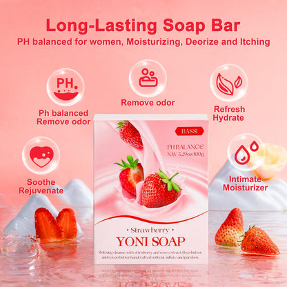 BASSI Feminine Wash & Yoni Oil & Yoni Soap Set | pH-Balanced, Moisturizing & Odor Control