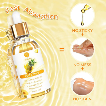 BASSI 3 Packs Yoni Oil for Women – All-Natural Feminine Care (Strawberry Pineapple Peach Scent)