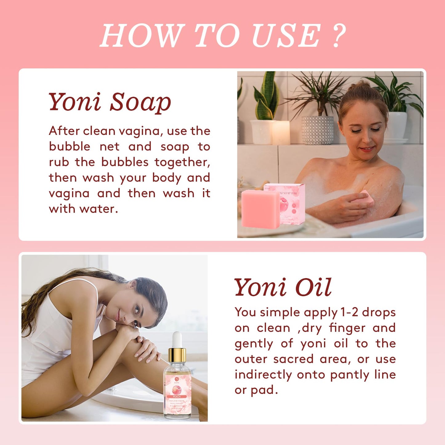 BASSI Feminine Wash & Yoni Oil & Yoni Soap Set – pH-Balanced & Moisturizing