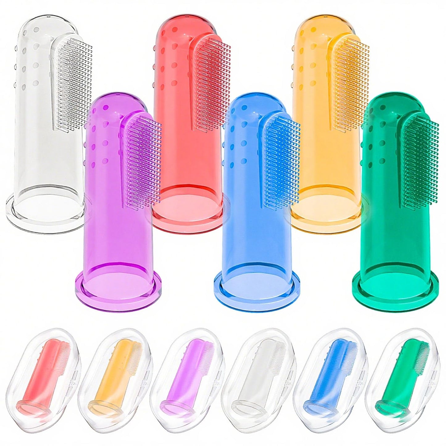 Bassion Baby Toothbrush Set - 6 Soft Finger Toothbrushes for 0-12 Months
