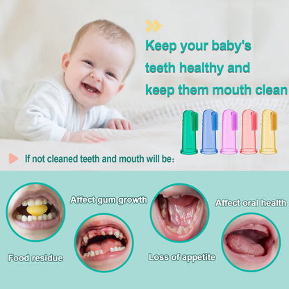 Bassion Baby Toothbrush Set - 6 Soft Finger Toothbrushes for 0-12 Months