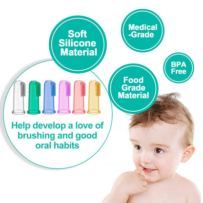 Bassion Baby Toothbrush Set - 6 Soft Finger Toothbrushes for 0-12 Months