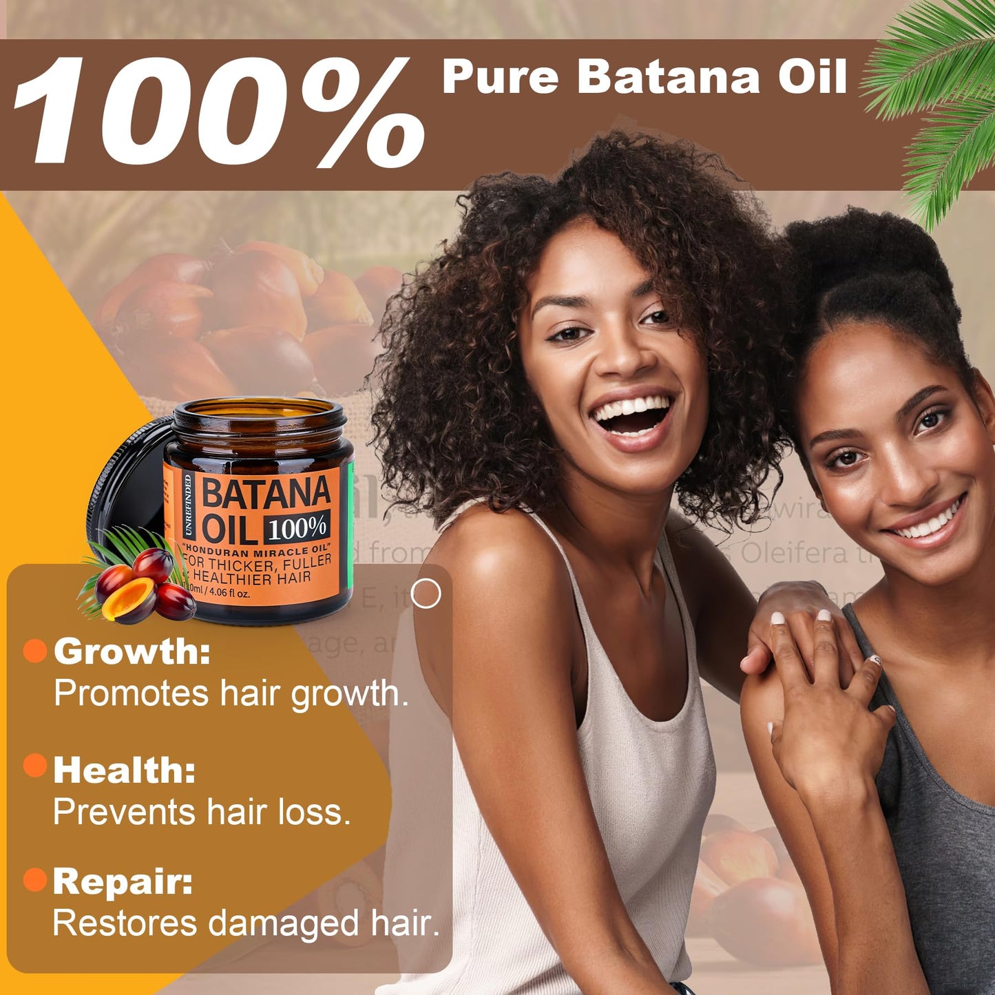 Batana Oil for Hair Growth – 100% Raw Organic Batana Hair Mask from Honduras