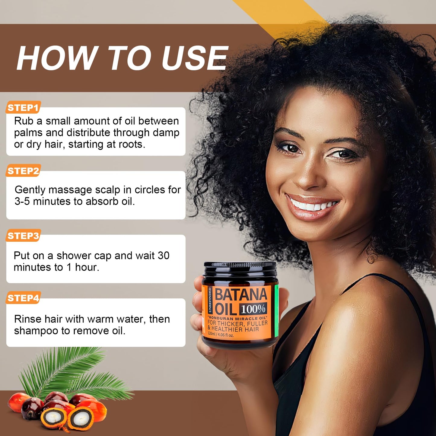 Batana Oil for Hair Growth – 100% Raw Organic Batana Hair Mask from Honduras
