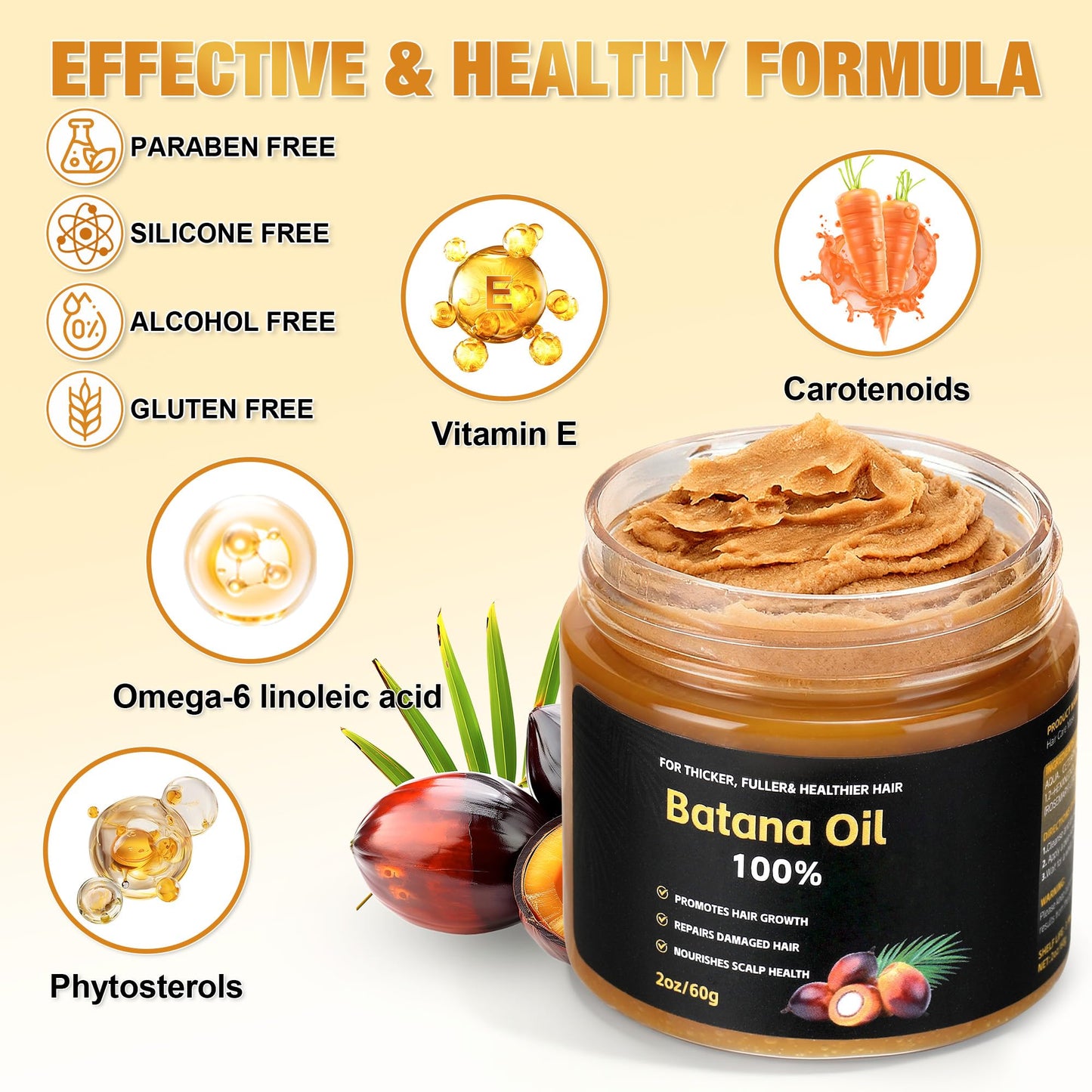 Raw Batana Oil For Hair Growth – 100% Natural Organic Batana Oil, Unrefined & Non-Greasy