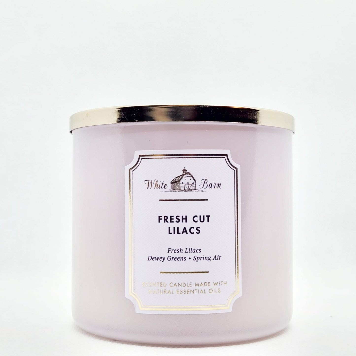 Bath and Body Works White Barn 3-Wick Candle w/ Essential Oils - Fresh Cut Lilacs (14.5 oz) - 2021 Core Scents