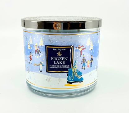 Bath & Body Works White Barn 3-Wick Candle with Essential Oils – 14.5 oz – Frozen Lake