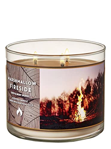 Bath & Body Works 3 Wick Marshmallow Fireside | White Barn Candle