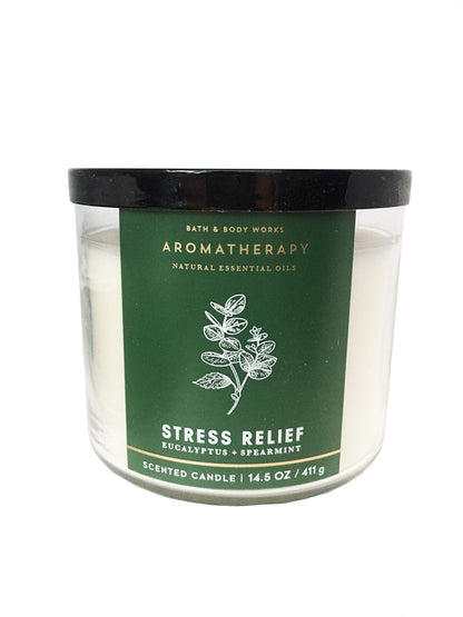 Bath & Body Works Aromatherapy Stress Relief 3-Wick Candle – Eucalyptus Spearmint